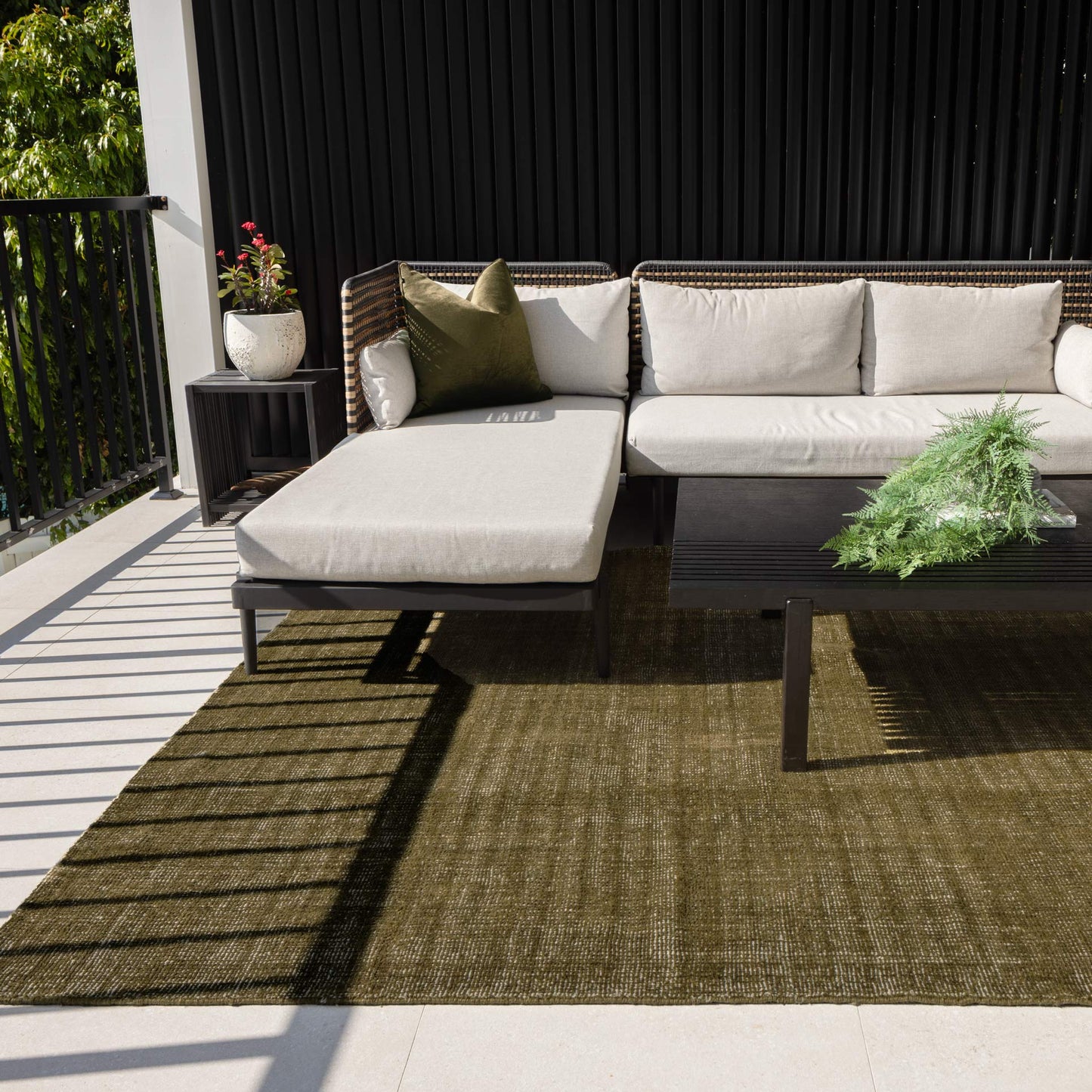 Harbour Olive Green Indoor Outdoor Rug